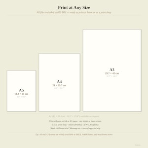 The image is a collage of three different sizes of A4-sized paper, ranging from 11.7" to 11.7" wide, and 14.8" to 14.8" wide. The sizes vary from A3 to A4, with the largest being A4 and the smallest being A3. The image also includes a note that the sizes are available on request, and that the paper sizes can be used for various purposes, such as printing at home or at a print shop.