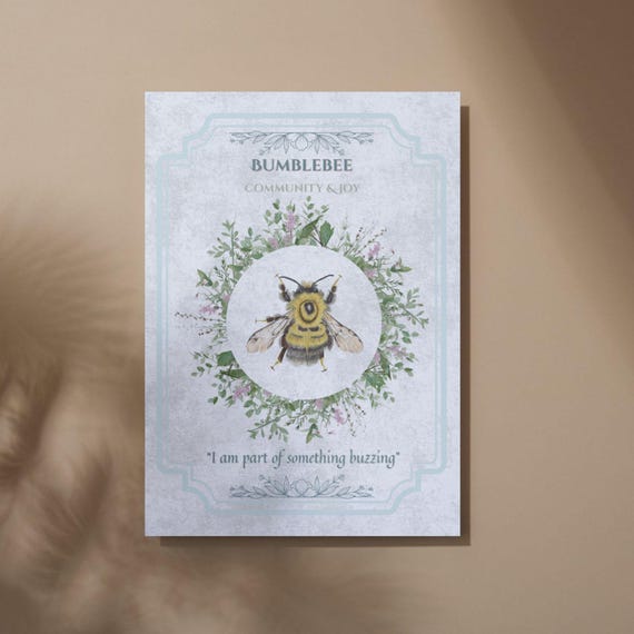 Bumblebee Oracle Card | Insect Art Print | Digital Download | Pollinator Art | Bee Oracle | Nature Wisdom Print
