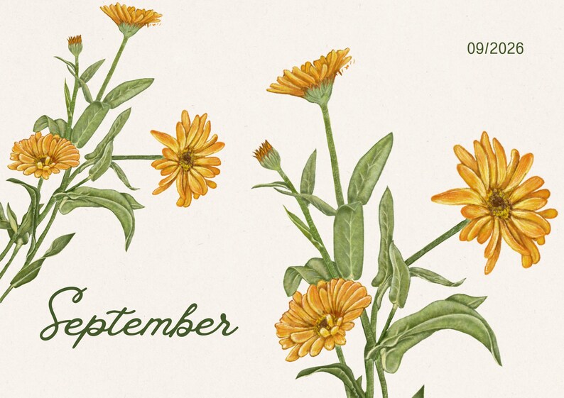 2026 Botanical Wall Calendar | Art Nouveau Floral Print (Digital Download) image 18