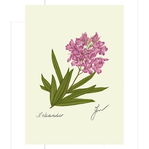 Oleander print example as card