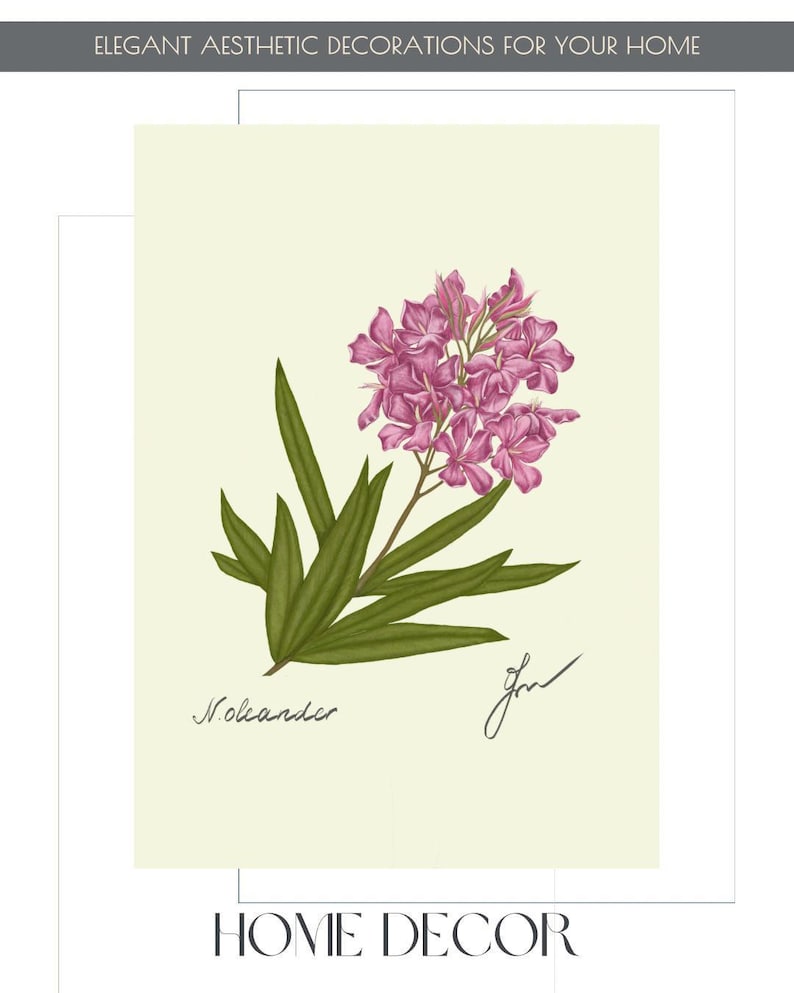 Oleander print example as card