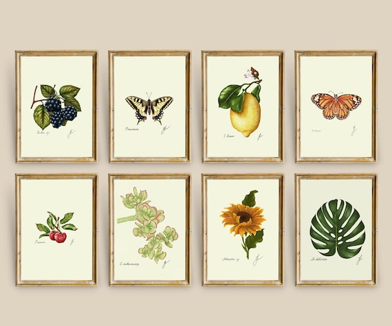 Botanical Print Set: Cottagecore Gallery Wall Art (Digital Download)