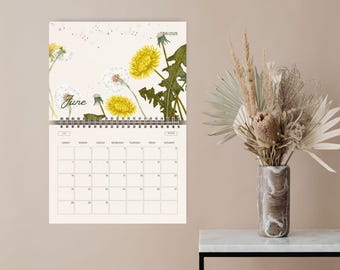 2026 Botanical Wall Calendar | Art Nouveau Floral Print (Digital Download)