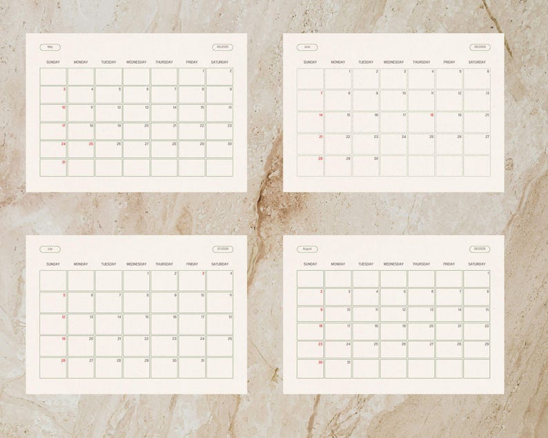 2026 Botanical Wall Calendar | Art Nouveau Floral Print (Digital Download) image 6