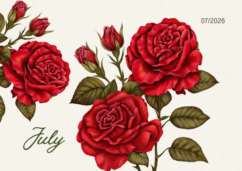 2026 Botanical Wall Calendar | Art Nouveau Floral Print (Digital Download) image 12