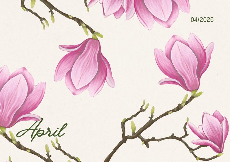 2026 Botanical Wall Calendar | Art Nouveau Floral Print (Digital Download) image 20
