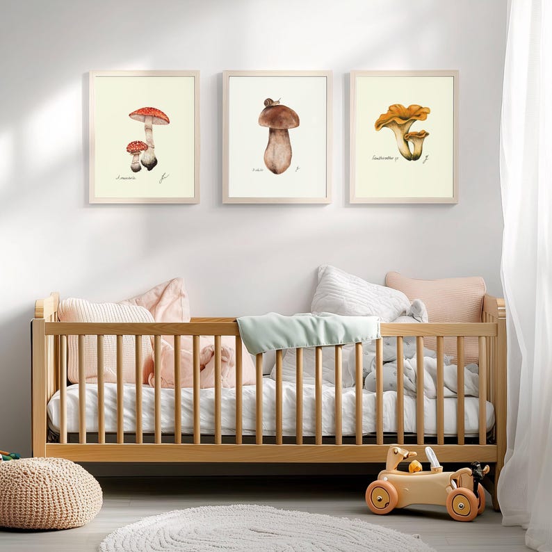 Mushroom Prints: Botanical Fungi Art, Forager Kitchen Decor (Digital Download) image 4