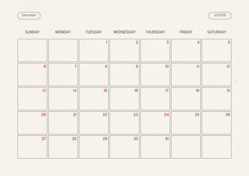2026 Botanical Wall Calendar | Art Nouveau Floral Print (Digital Download) image 17