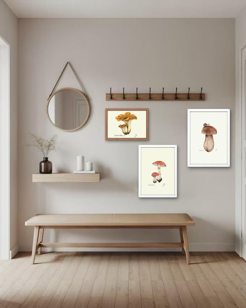 Mushroom Prints: Botanical Fungi Art, Forager Kitchen Decor (Digital Download) image 5