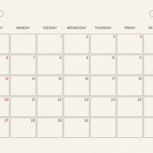 2026 Botanical Wall Calendar | Art Nouveau Floral Print (Digital Download) image 4