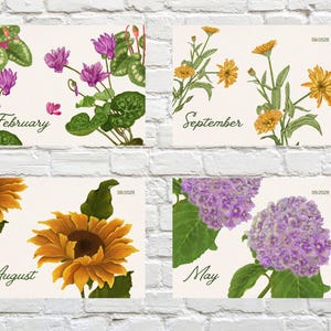 2026 Botanical Wall Calendar | Art Nouveau Floral Print (Digital Download) image 3