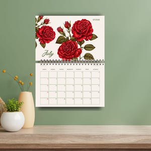 2026 Botanical Wall Calendar | Art Nouveau Floral Print (Digital Download) image 5