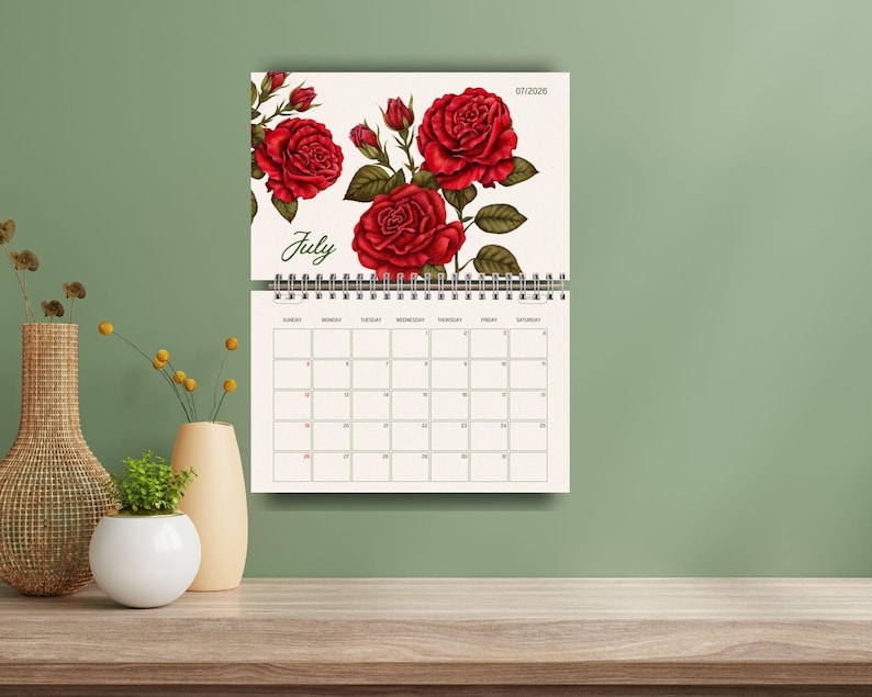2026 Botanical Wall Calendar | Art Nouveau Floral Print (Digital Download) image 5