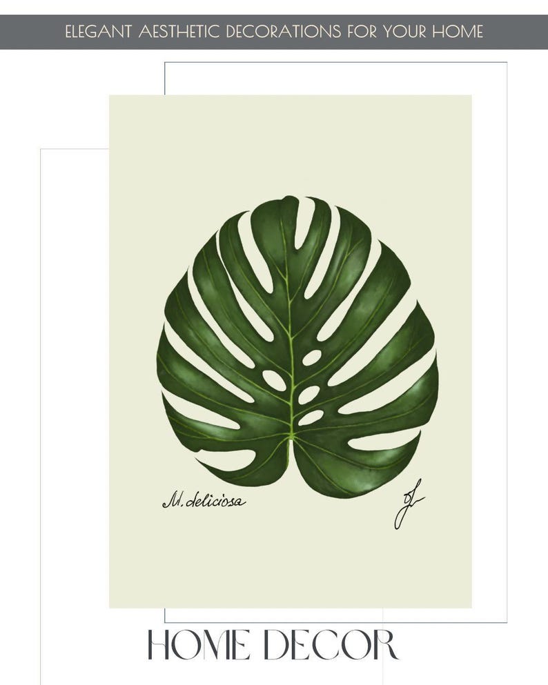 Monstera print example as card