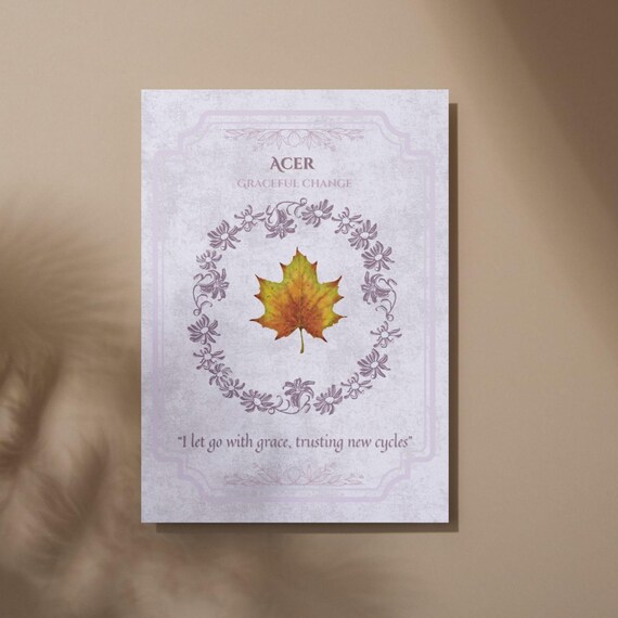 Maple Oracle Card Botanical Art Print: Witchcraft Decor (Digital Download)