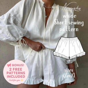 Easy shorts pattern pdf | X/M/L | Elastic shorts pdf Sewing Pattern | pj sewing pattern Sewing for Women&#39;s Shorts A0 A4 | Instant Download
