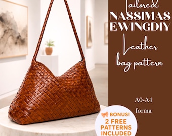 Leather Hobo Bag PDF Pattern: Shoulder Bag Template (A0/A4/US Letter)