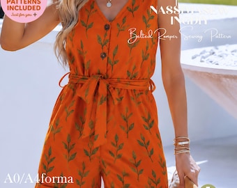 Romper Sewing Pattern: Beginner-Friendly Jumpsuit, Overalls (PDF Pattern, XXS-5XL)