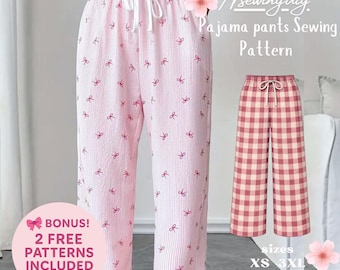 Pajama Pants Sewing Pattern, Women's Loungewear (PDF)