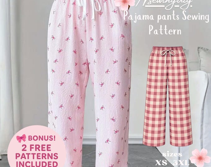Pajama Pants Sewing Pattern, Women Pajama Pattern, Women Pajama Pants ...
