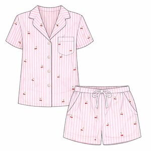 Women’s Pajama Set Sewing Pattern | Shirt + Shorts or Pants | Sizes XXS ...