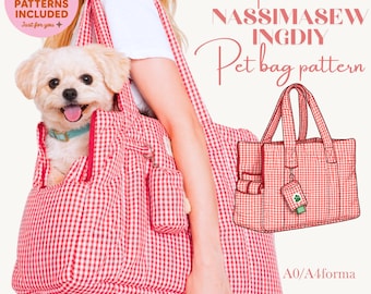 Pet Carrier Sewing Pattern – Crossbody Dog Cat Sling Bag (PDF Download)