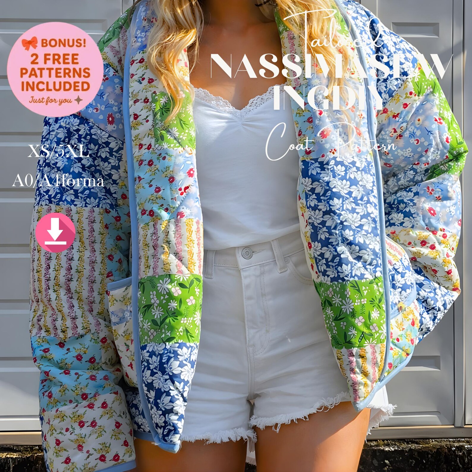 Quilted Patchwork Jacket Sewing Pattern | Relaxed Fit, Beginner ...
