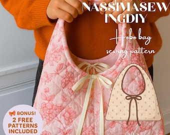 hobo bag Sewing Pattern, Bag PDF sewing pattern, shoulder bag, instant download, quick to sew, slouchy bag, hand bag