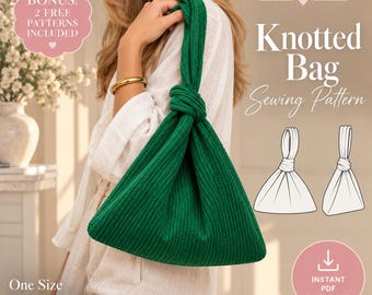 Patrón de costura para bolso con asa anudada, estilo origami minimalista (descarga en PDF)