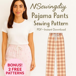 Pajama Pants Sewing Pattern, Women Pajama Pattern, Women Pajama Pants, Pyjama Pattern, Sewing Patterns, Women Sewing Patterns Pajama Pyjama