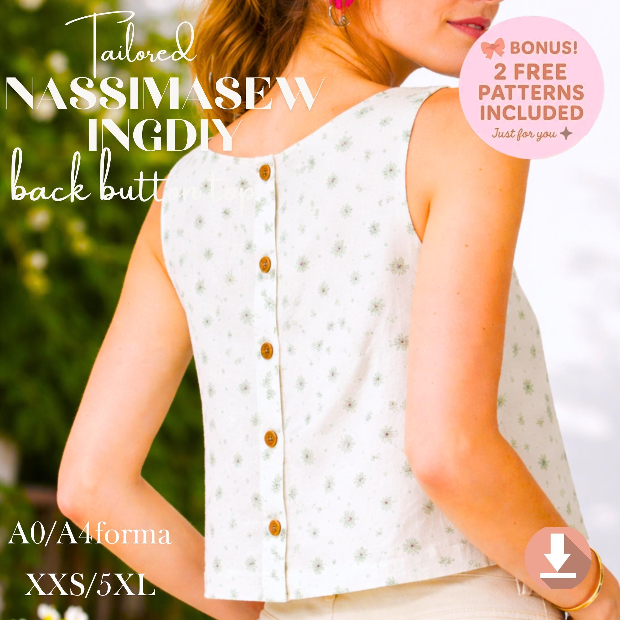 Back Button Blouse - Etsy