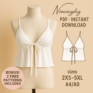 Halter Neck Top Sewing Pattern | Top Pattern | Women Sewing Pattern | Blouse Pattern | Halter Top Sewing Pattern | Top Blouse Women Sewing