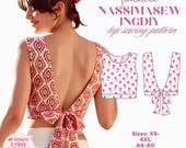 Open Back Tie Top Sewing Pattern, Beginner Friendly (PDF)