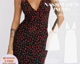 v Neck Bias Cut Dress| Wedding Dress| Formal Dress| Plus Size Sewing Pattern| Bridesmaid dress| Silk Dress| US 0-50