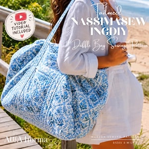 Cartamodello per borsa da viaggio trapuntata, borsa da weekend oversize (download PDF)