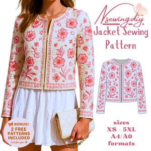 Jacket Sewing Pattern, Women Sewing Pattern, Teddy Jacket, Zip Up Jacket, Beginner Sewing Pattern, Coat Sewing Pattern, Women Jacket Coat
