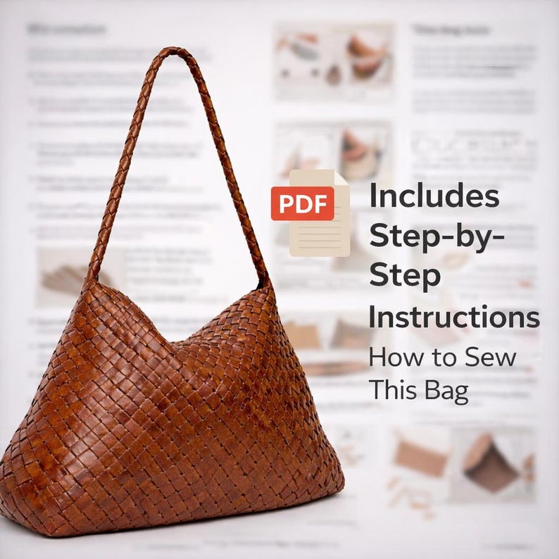 Leather Hobo Bag PDF Pattern: Shoulder Bag Template (A0/A4/US Letter ...