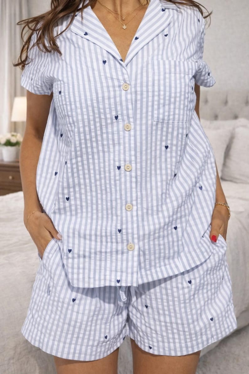 Women’s Pajama Set Sewing Pattern | Shirt + Shorts or Pants | Sizes XXS ...