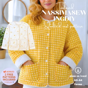 Patron de couture PDF pour manteau quilt : veste recyclée, unisexe TP-3XL (téléchargement instantané)
