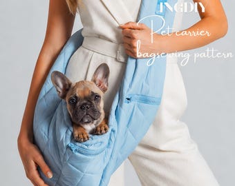 Quilted Pet Carrier Sling Sewing Pattern, Crossbody Bag PDF (A4 A0 Download)