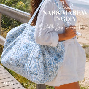 Large Quilted Weekender Bag Sewing Pattern, Travel Duffle Tote (PDF Download)