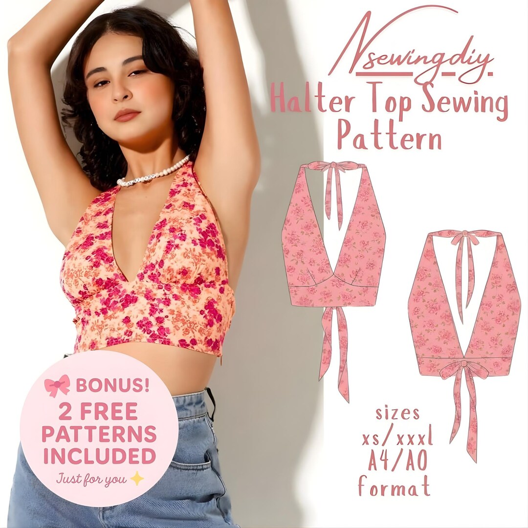 Easy Halter Top Sewing Pattern - DIY Tutorial for Beginners & Advanced ...