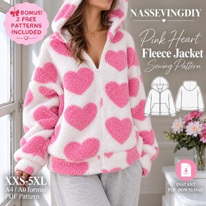 Zip-Up Hoodie Sewing Pattern | Beginner Friendly, Plus Size, Cozy Jacket Tutorial (PDF Download)