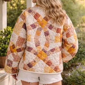 Quilted Patchwork Jacket Sewing Pattern: Women's Overcoat (PDF Pattern ...