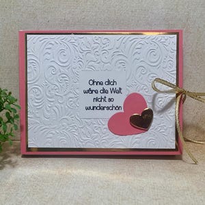 Muttertagskarte handgemacht mit Herz & Spruch – Geschenk für Mama zum Muttertag oder Geburtstag