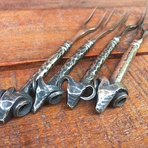 Hand-Forged Viking Cutlery Set Real Medieval Cutlery Set, Rustic Cutlery Set, Fork Set | Perfect Present for Rustic Home or Wedding