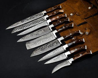 Handmade Damascus Steel Chef Tool Set | Artisan Kitchen Tools