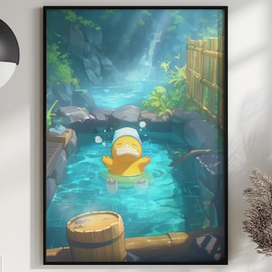 Poster di Psyduck / Download digitale / Poster di Pokemon / Regalo Pokemon / Arte murale stampabile / Decorazione in stile giapponese / Arte Pokemon / Illustrazione