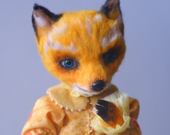 Art Doll One of a Kind Anthropomorphic art doll Charming Ms Fox