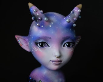 One of a kind Art Doll Bust sculpture Galaxy Fawn